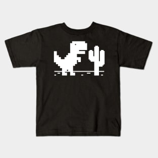 Game Pixel Dinosaur, No internet connection Kids T-Shirt